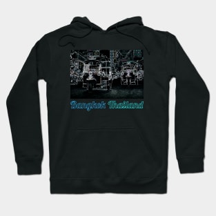 Bangkok Thailand Tuk Tuks At Night - Abstract Illustration Hoodie